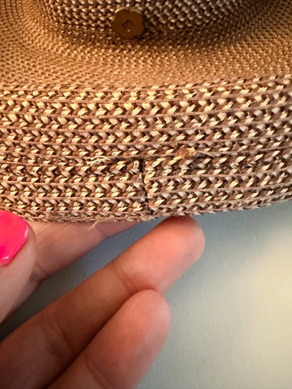 Eric Javits Women's Hampton Squishee Bark Color Full-Coverage Straw Hat GUC ๐ - Picture 10 of 12